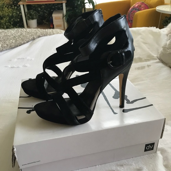 Dolce Vita Black Suede Heels - Picture 3 of 7